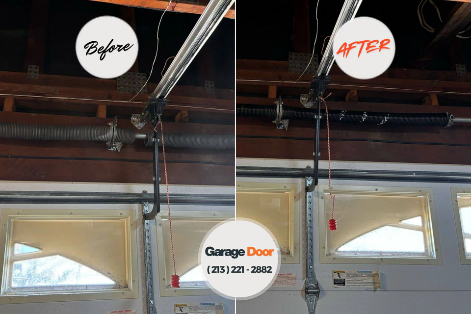Before and after: garage door repair 34207